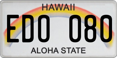HI license plate EDO080
