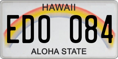 HI license plate EDO084
