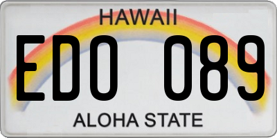 HI license plate EDO089