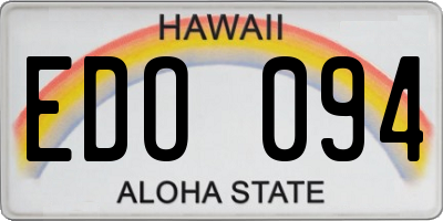 HI license plate EDO094