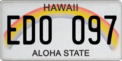 HI license plate EDO097