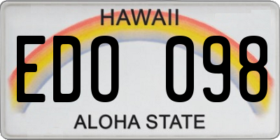 HI license plate EDO098