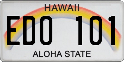 HI license plate EDO101