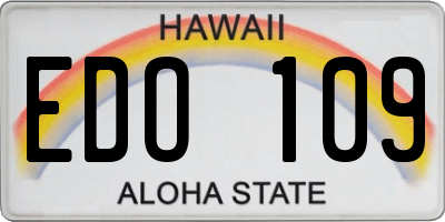 HI license plate EDO109
