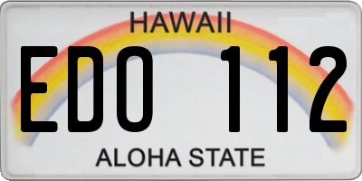 HI license plate EDO112