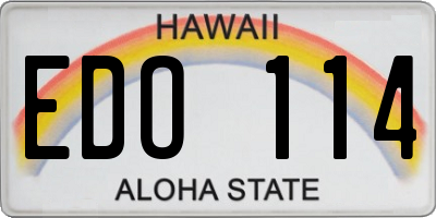 HI license plate EDO114