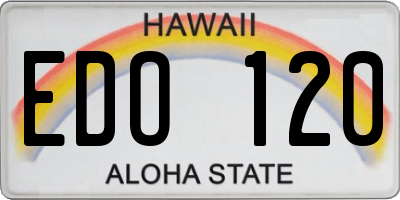 HI license plate EDO120