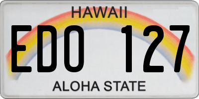 HI license plate EDO127