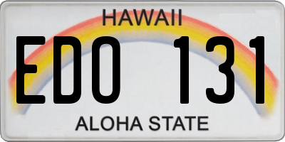 HI license plate EDO131