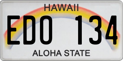 HI license plate EDO134