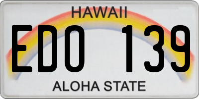 HI license plate EDO139