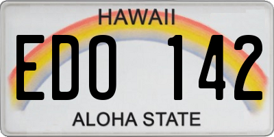 HI license plate EDO142