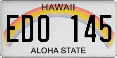 HI license plate EDO145