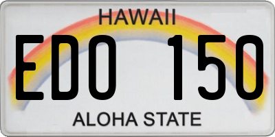 HI license plate EDO150