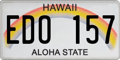 HI license plate EDO157