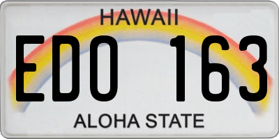 HI license plate EDO163