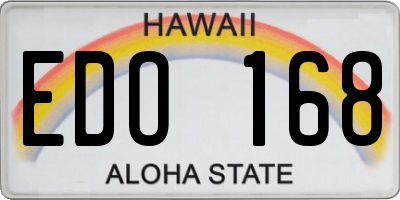 HI license plate EDO168
