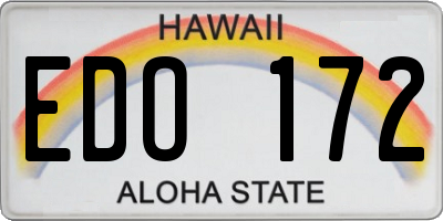 HI license plate EDO172