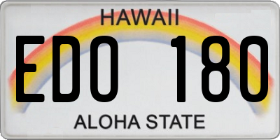 HI license plate EDO180