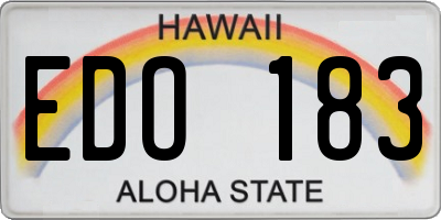 HI license plate EDO183