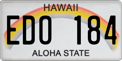 HI license plate EDO184