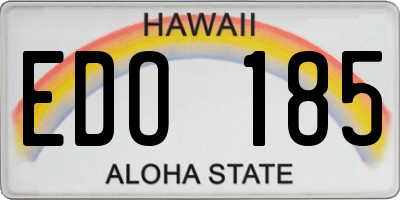 HI license plate EDO185