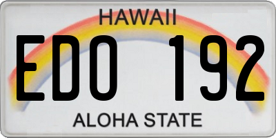 HI license plate EDO192
