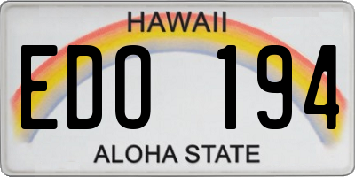 HI license plate EDO194