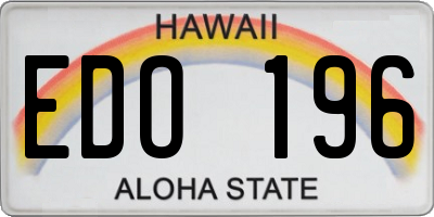 HI license plate EDO196