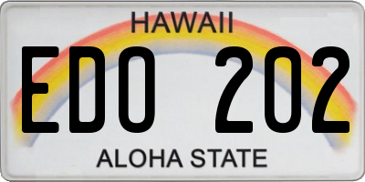 HI license plate EDO202