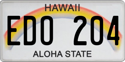 HI license plate EDO204