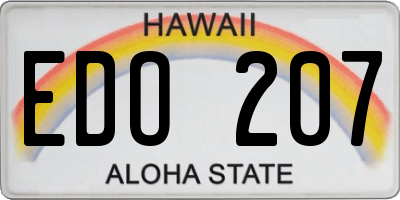 HI license plate EDO207