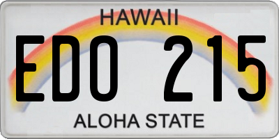HI license plate EDO215