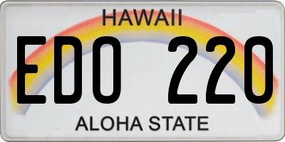 HI license plate EDO220