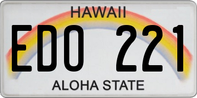 HI license plate EDO221