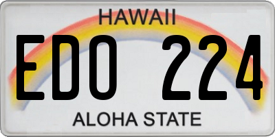 HI license plate EDO224