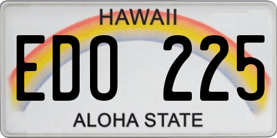 HI license plate EDO225