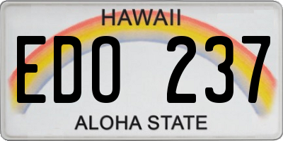 HI license plate EDO237