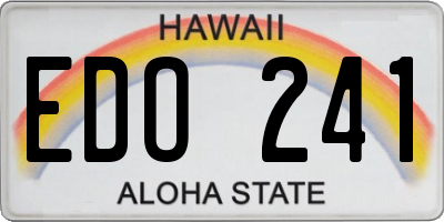 HI license plate EDO241