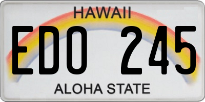 HI license plate EDO245