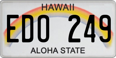 HI license plate EDO249