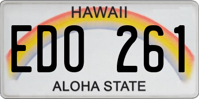 HI license plate EDO261