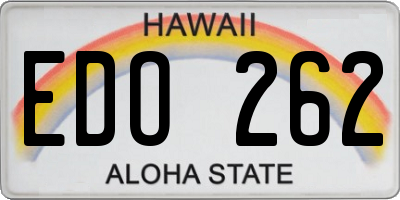 HI license plate EDO262