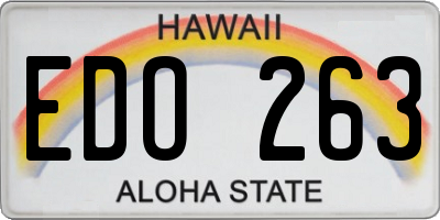 HI license plate EDO263