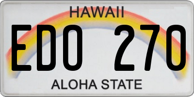 HI license plate EDO270