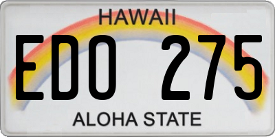 HI license plate EDO275