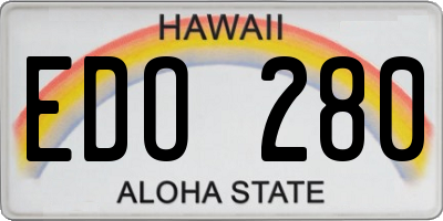 HI license plate EDO280