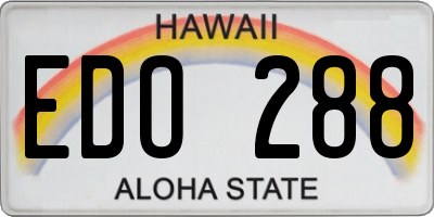 HI license plate EDO288