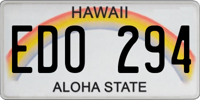 HI license plate EDO294