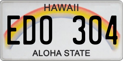 HI license plate EDO304